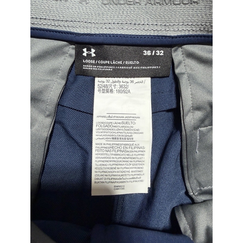 Under Armour Showdown Golf Pants Mens 36x32 Navy Blue HeatGear Loose Fit - Picture 8 of 9